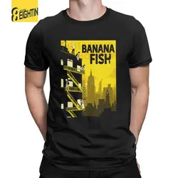 Футболки с бананами и рыбами, аниме, японское преступление, Ash Eiji Comic Man, футболки Funky, 100% хлопок, футболка с короткими рукавами, новое