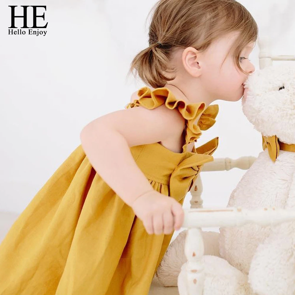 Детские платья HE Hello Enjoy для девочек детские праздничные костюмы однотонное