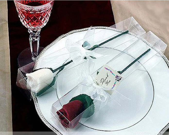 

20pcs White/Red Rose Candle For Wedding Birthday Party Shower Gifts Favor Souvenirs Packaged with box
