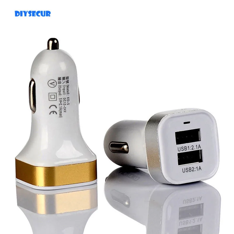 DIYSECUR Car USB Charger Quick Charge Mobile Phone Charger 2 Port USB Fast Car Charger for iPhone Samsung Tablet Car-Charger