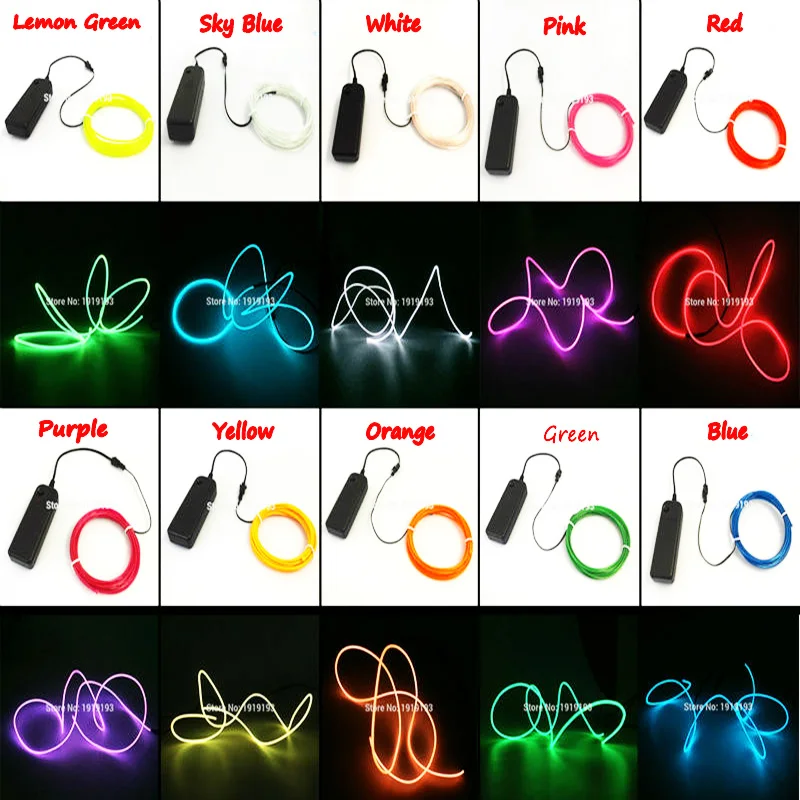 

1m/2m/3m/4m/5m Neon Light Dance Party Decor Light Neon LED lamp Flexible EL Wire Rope Tube Waterproof LED Strip With Controller