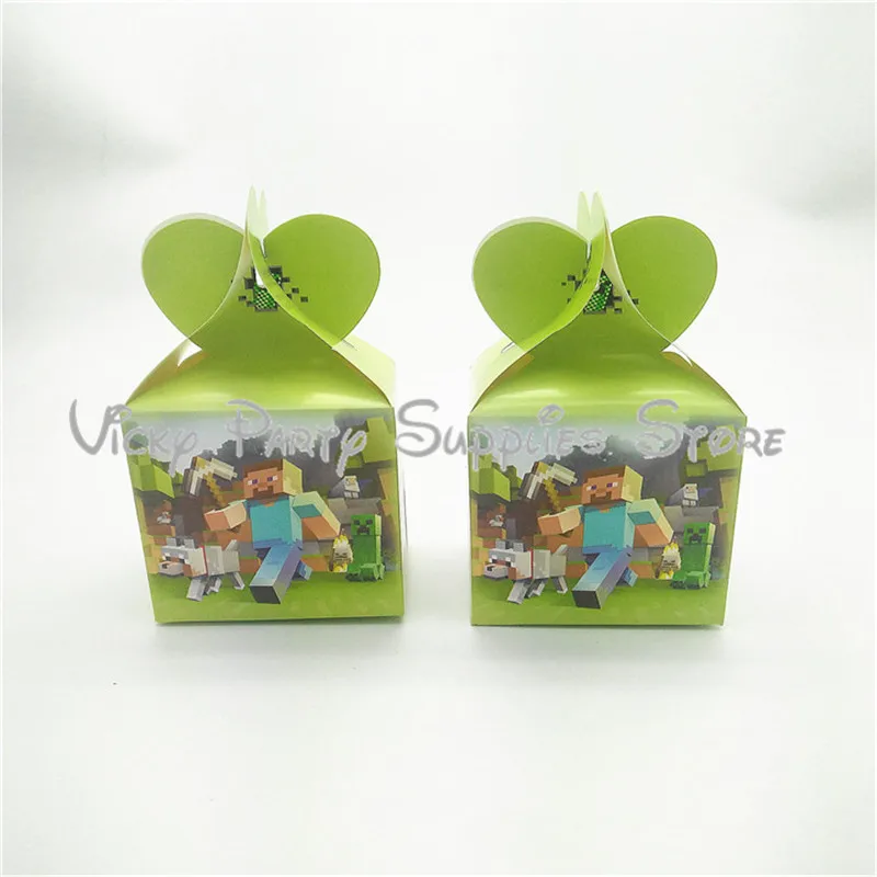 

6pcs/lot Minecraft Theme Candy Box Party Disposable Candy Box Cartoon Birthday Baby Shower Party Candy Box Party Supplies