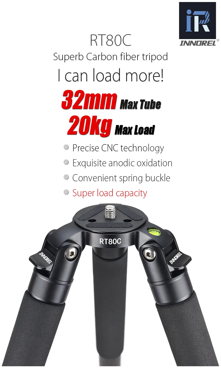 RT80C 20 кг нагрузки Профессиональный карбоновый DSLR камера Поддержка Стенд штатив с жидкой головкой вариант для свадебной фотосессии фотографа