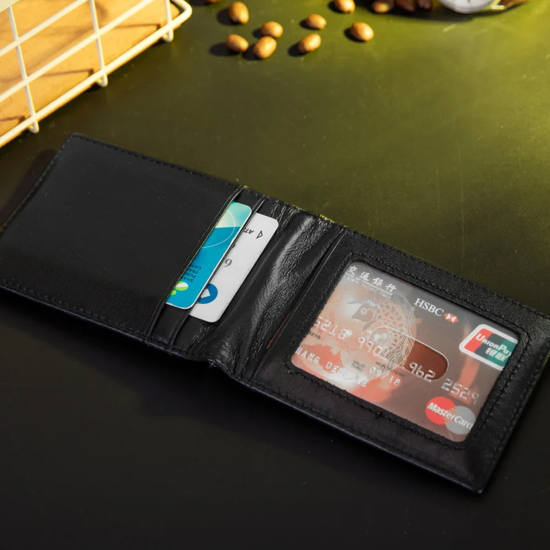 Новый мужской кошелек из натуральной кожи с RFID блокировкой зажим для денег
