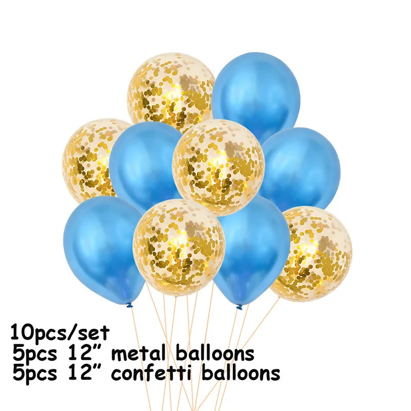 10 шт 12 дюймов конфетти металлик смешанные воздушные шары детский душ надувные шары для дня рождения свадьбы - Цвет: B03