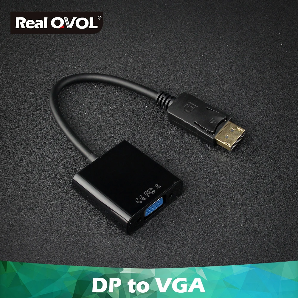 

RealQvol Display Port to VGA, Moread Gold-Plated DisplayPort to VGA Adapter (Male to Female) for Computer, Desktop, Laptop, PC