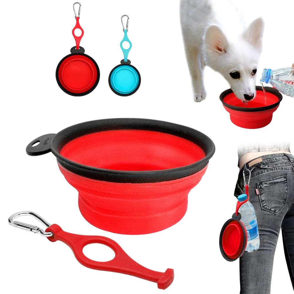 Collapsible Folding Silicone Dog Bowl Portable Pet Travel Bowl with