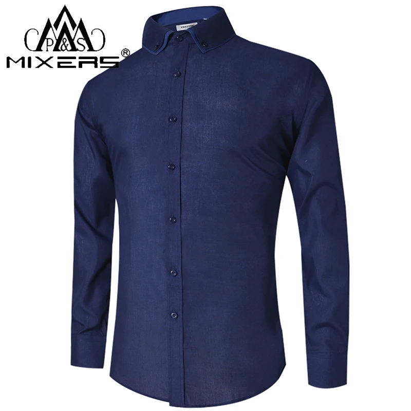 New Design 2018 Casual Shirt Men Long Sleeve Slim Fit Men's Casual Button-Down Shirt Formal Dress Shirts Male Clothing Camisa 