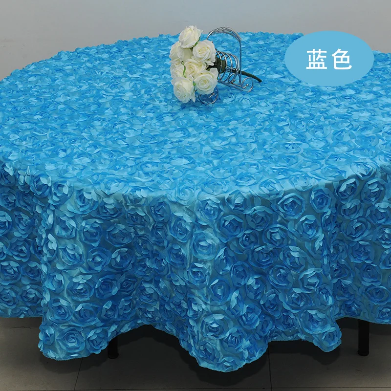 Роскошный стол льняной Свадебный скатерть вышивка с розами цветок 3D покрытие стола отель банкет вечерние круглый стол украшения