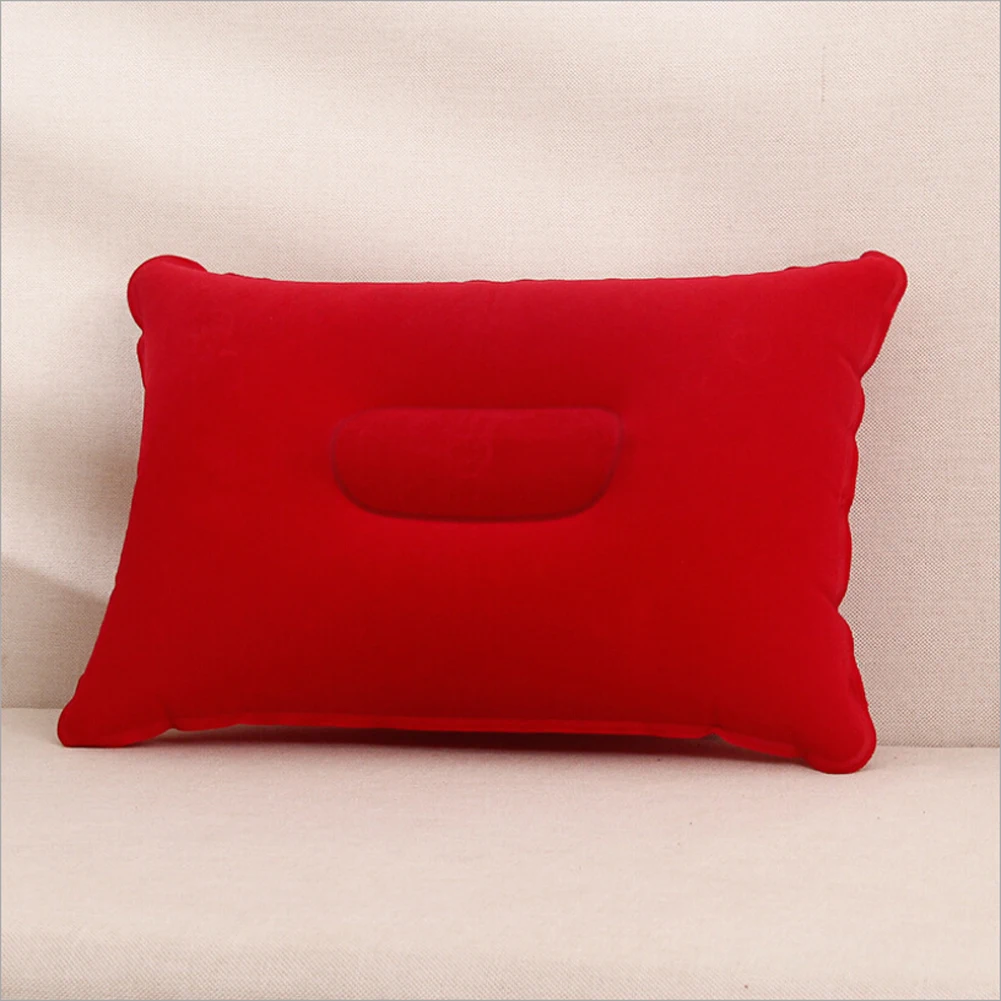 Новая однотонная Мягкая воздушная подушка для путешествий на открытом воздухе, Пляжная надувная подушка для кемпинга, автомобиля, отдыха на голову, пешего туризма - Цвет: Красный