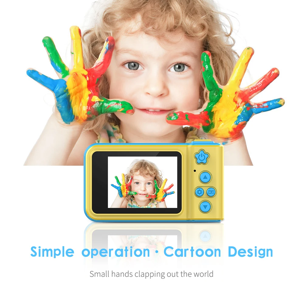 Детский мини цифровой Камера 2 дюймов с милым рисунком Камера игрушки для детей, подарок на день рождения 1080P детские развивающие игрушки Камера