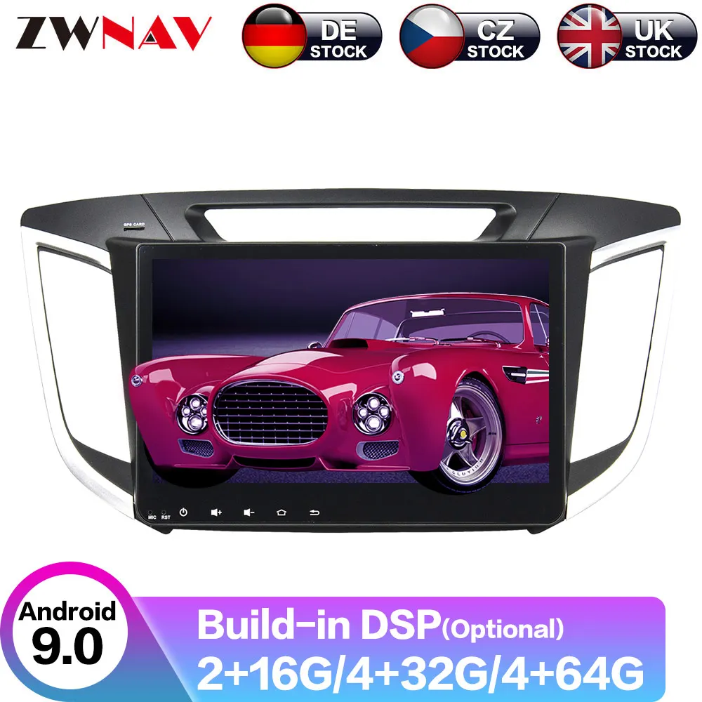 

10.1" Android 9 4+64G DSP Car No 2 din Player GPS Navigation For Hyundai Creta ix25 Head Unit Multimedia Player Tape Recorder