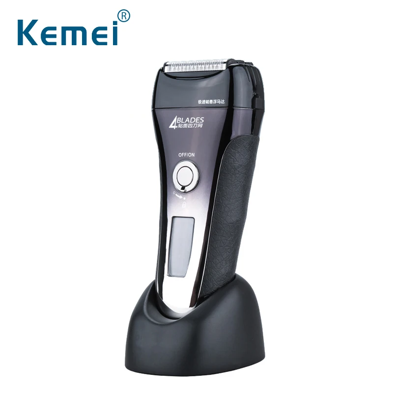 

High Quality Kemei Floating Head Reciprocating Shaver Razor Blade 4 Washable Professional Shaving Machine Great Gift For Husband