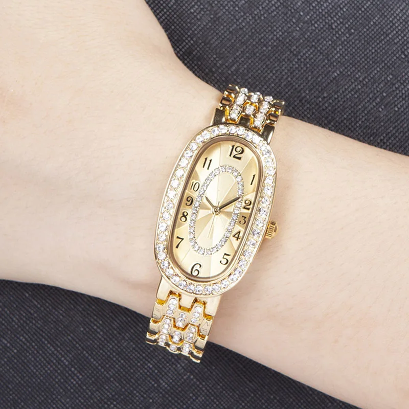 

Famous Brand Cost Watch Women's Diamond Bracelet Watch Famale Evening Party Hand Watch Leisure Gift Quartz Gold Women Watch