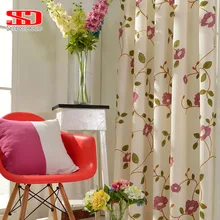 Linen Cotton Fabric Curtains For Living Room Blackout Rideaux Blinds Luxury Drapes Pastoral Floral Window Cortinas For Bedroom