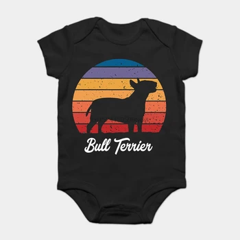 

Baby Onesie Baby Bodysuits kid t shirt Print Hot Retro Bull Terrier Dog 70s and 80s Beach