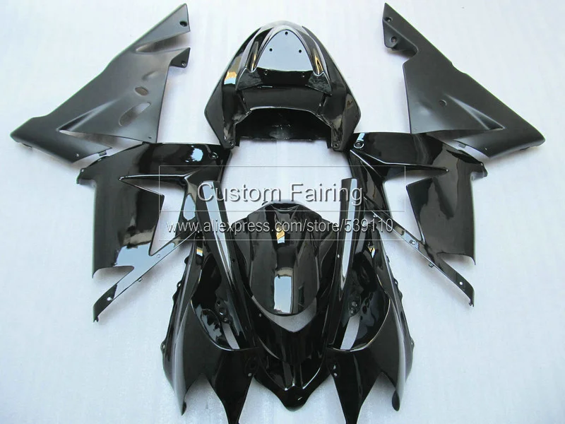 

Pop Custom Fairings for Kawasaki ZX10R zx 10r Ninja 2005 2004 / 05 04 matte & glossy Black fairing kit SF34