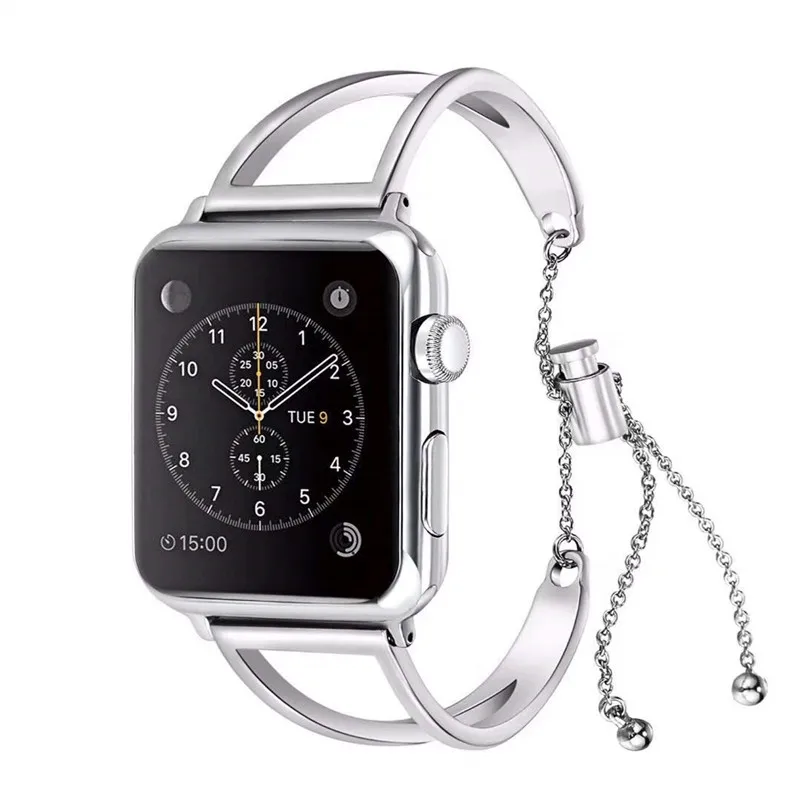 Для женщин девушки браслет для Apple Watch группа 38 мм 42 мм стильный Нержавеющая сталь ремешок для iWatch серии 3/2 /1 уникальный Стиль Напульсники