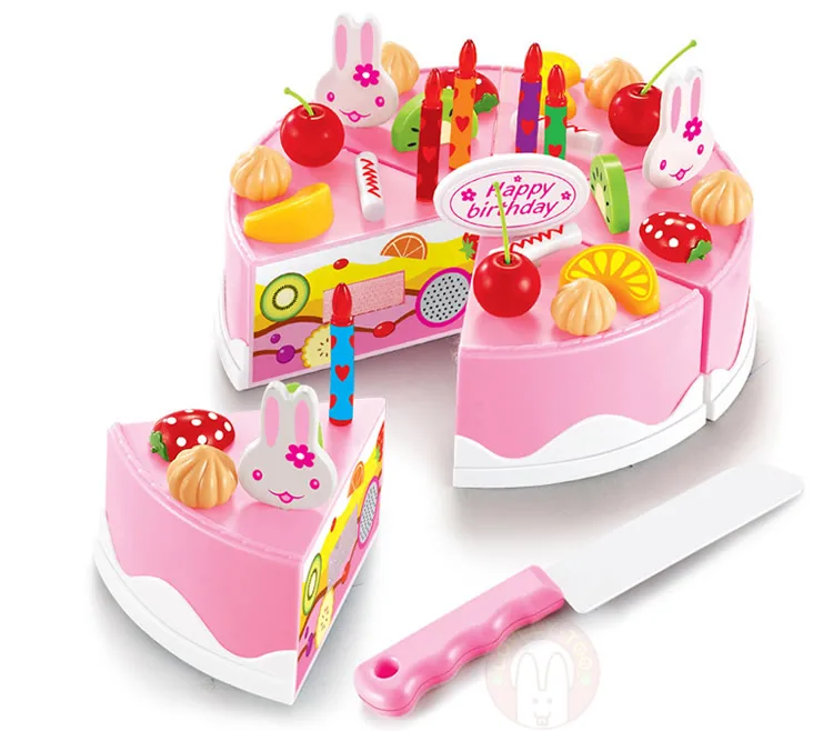 Для DIY торта на день рождения черенки игрушки ролевые игры Кухня Еда пластиковые игрушки Ранние образовательные классические для детей Подарки для девочек - Цвет: 37pcs