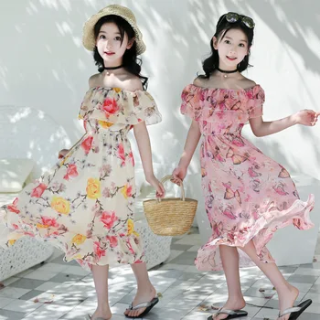 

2018 Rushed Limited Silk Summer Wear Children Girls Clothes Sleeveless Party Wedding Dress Fresh Lovely Princess Guipure Fabric