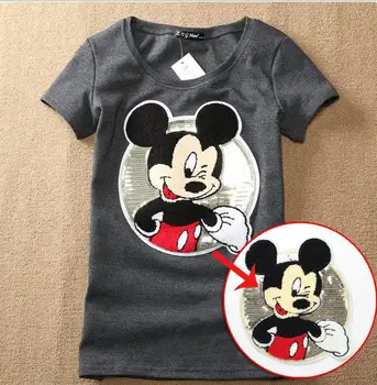 

23cm Mickey Large Cloth Paste Patch Sequins For Clothes Tshirt Dress In Stock