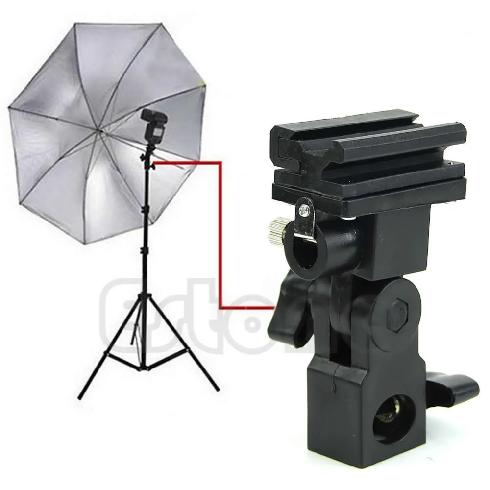 

B Type Flash Hot Shoe Adapter Trigger Umbrella Holder Swivel Light Stand Bracket