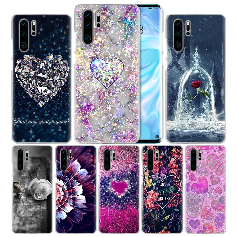 

Diamond Immortal Flower Case for Huawei P20 P30 P Smart 2019 Nova 4 3i P10 P9 P8 Mate 10 20 lite Pro Mini 2017 Hard Phone Cover