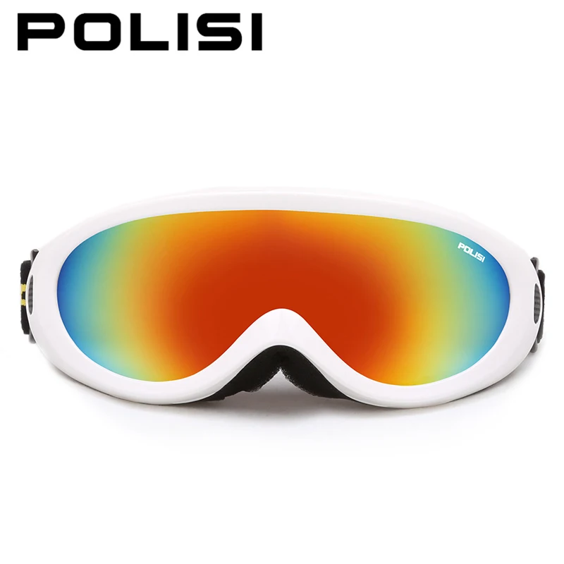 POLISI, детские лыжные очки для сноуборда, катания на коньках, зимние, UV400, лыжные, снегоходы, очки для мальчиков и девочек, противотуманные, Esqui, снежные очки - Цвет: White