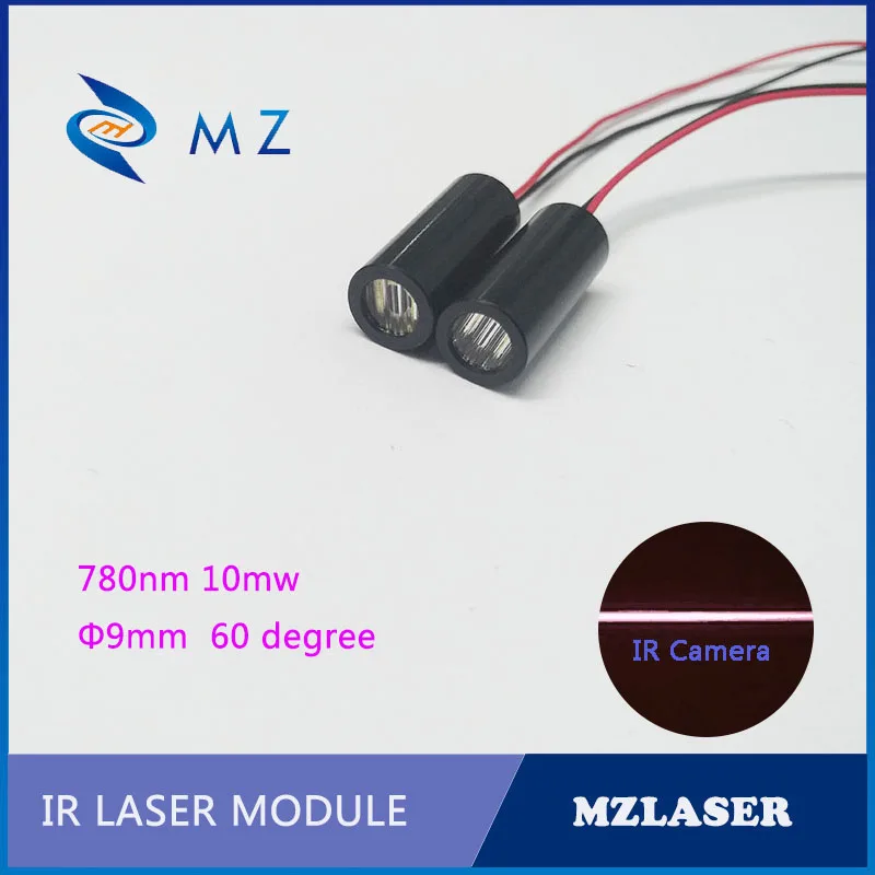 

Line IR laser module 9mm 780nm 10mw Industrial Grade APC Drive Laser Module