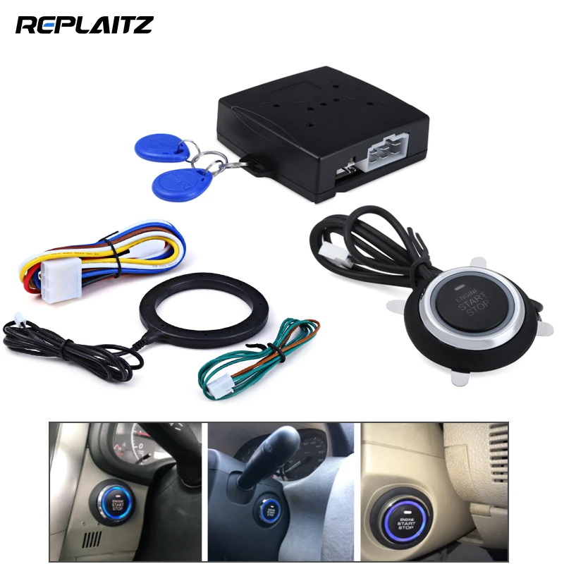 Car Ignition Switch Keyless Entry Starter Kit 12V RFID Engine Start Push Button