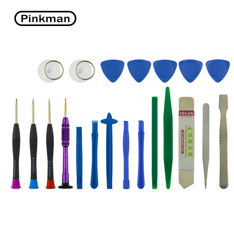 

Pinkman 21 in 1 Mobile Phone Repair Tools Kit Suction Cup Opening Tool Screwdriver Set for iPhone X 8 7 6S 6 Plus Hand Tools Set