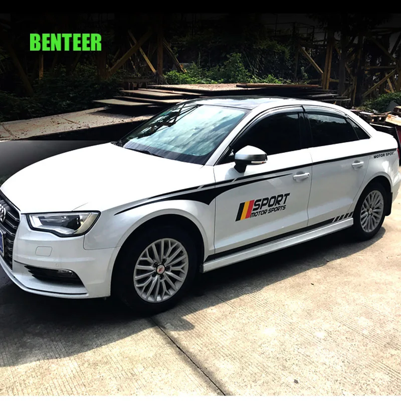 2 шт. автомобильные наклейки на двери для Audi A1 A3 A4 A6 A6L A7 A8 Q3 Q5 Q7 TT S RS3 RS4 RS5 RS6 RS7