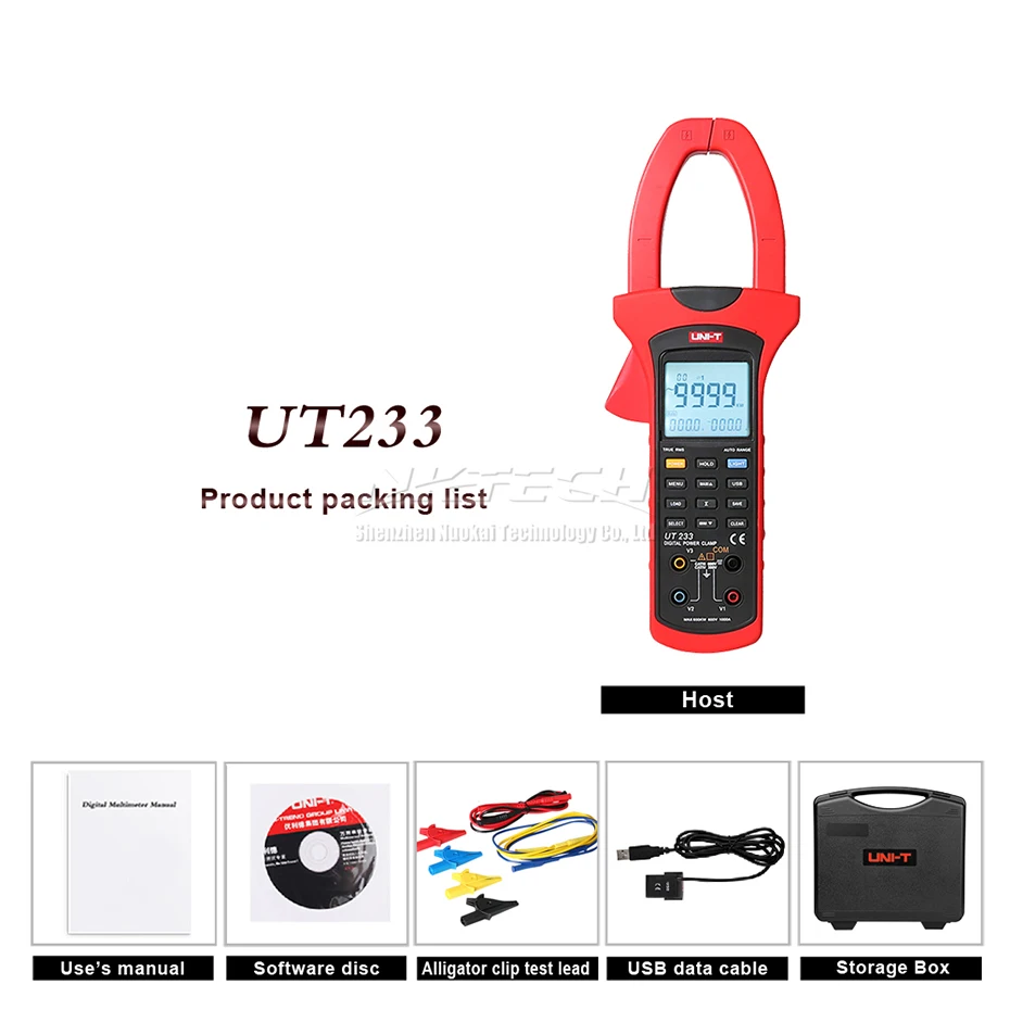 UNI-T цифровой Мощность клещи UT233 UT231 3 чередования фаз Тесты 1000A истинных среднеквадратичных значений положительный Реверс фазы дефицит usb-кабель для переноса данных