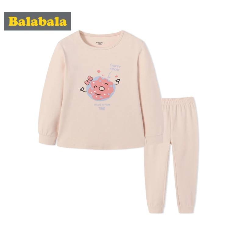 Balabala/комплект из 2 предметов для маленьких девочек удобная Хлопковая пижама с