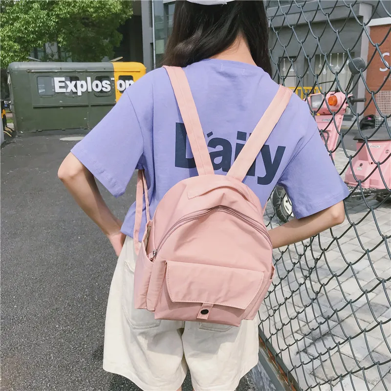 

Harajuku Campus Schoolbag Teenage Girl Backpacks Solid Ulzzang Knapsack Small School Bags Mochilas Little Backpack Casual Bag