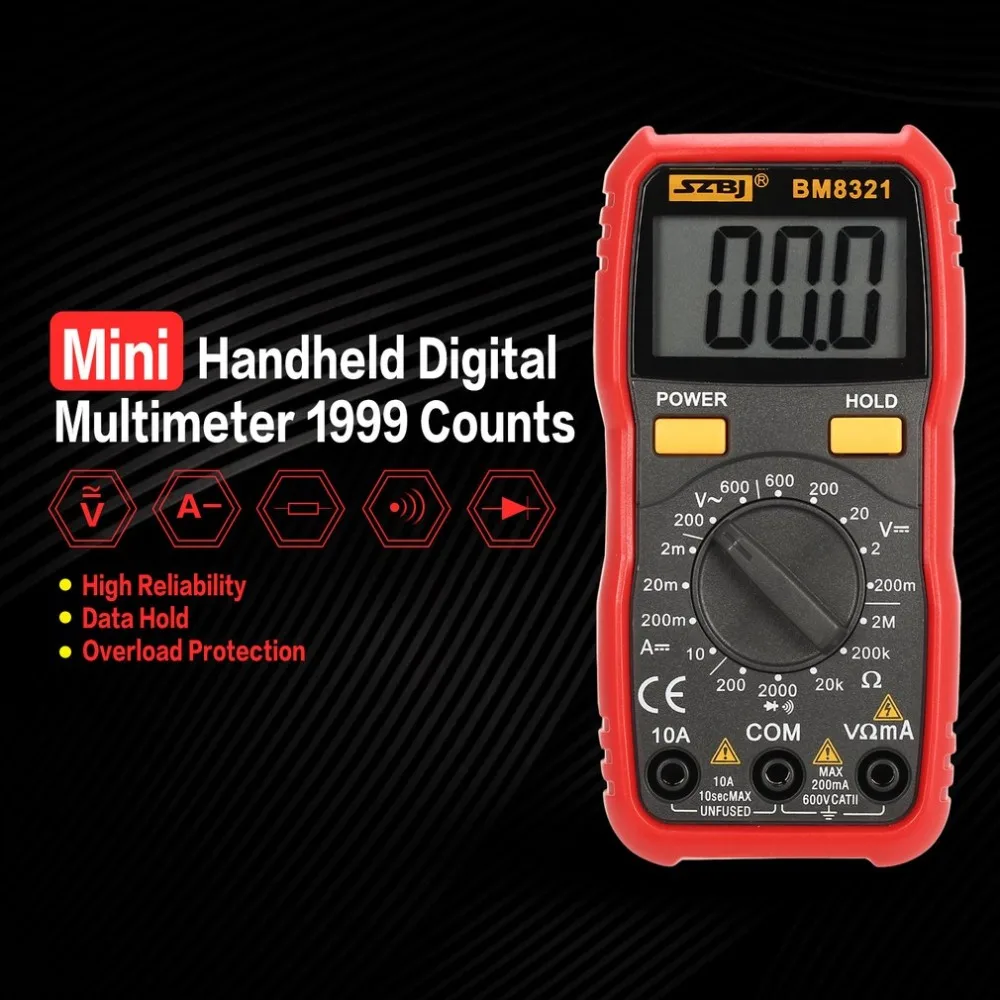 

Mini Handheld Digital Megger Multimeter Insulation Resistance ohm esr Meter 1999 Counts AC/DC Voltage Current Transistor Tester