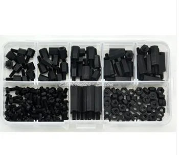 

180PCS m3*6/8/10/12/15/20 Nylon Hex Spacer /Screw /Nut Assortment Kit Standoff Plastic Accessories Set