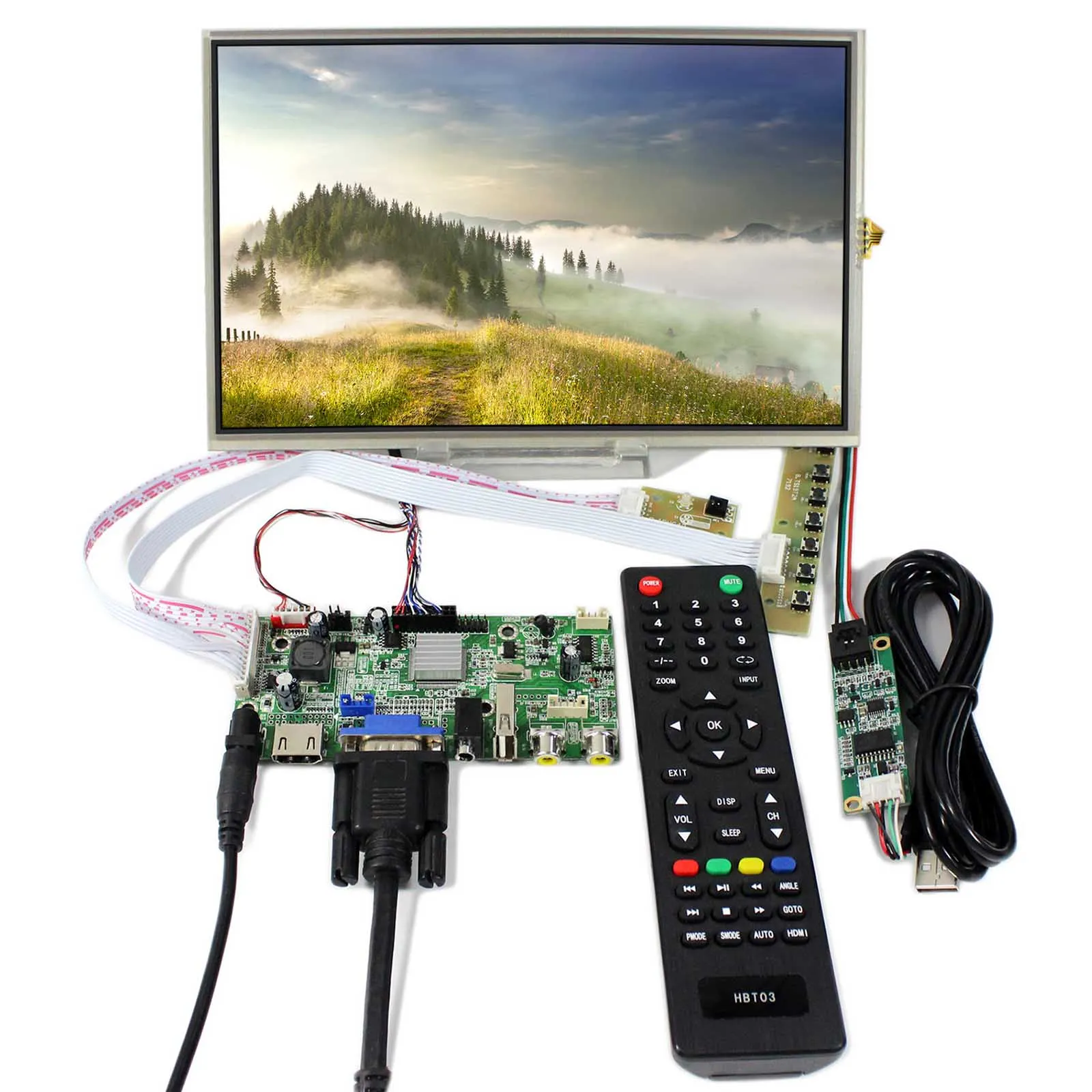 HDMI+DVI+VGA+Audio Controller Board with 8.9inch LCD Display N089L6-L03 1024x600