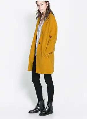 mustard wool coat
