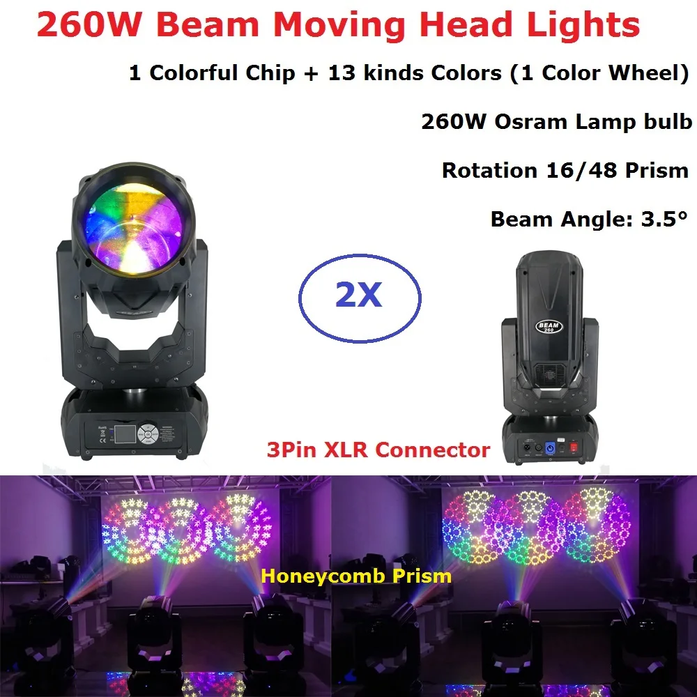2Pcs/Lot <b>Free Shipping</b> 260W Moving Head Gobo <b>Lights</b> Beam Spot ...