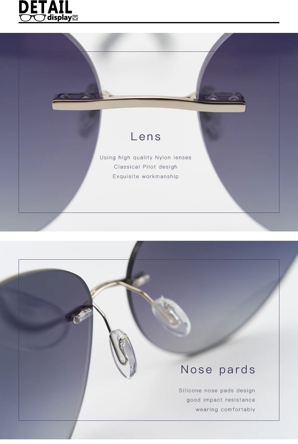 Супер светильник, титановые солнцезащитные очки без оправы, женские ...