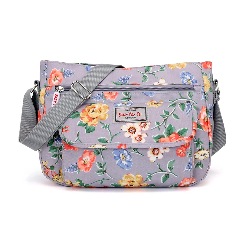 SOYT Women's Retro Floral Print Nylon Shoulder Bag Handbag Messenger Crossbody image 2