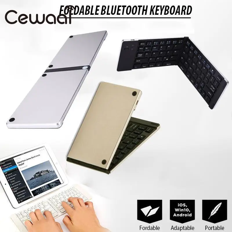 CEWAAL Ultra Thin Slim Foldable Wireless Keyboards Keypad For Laptop