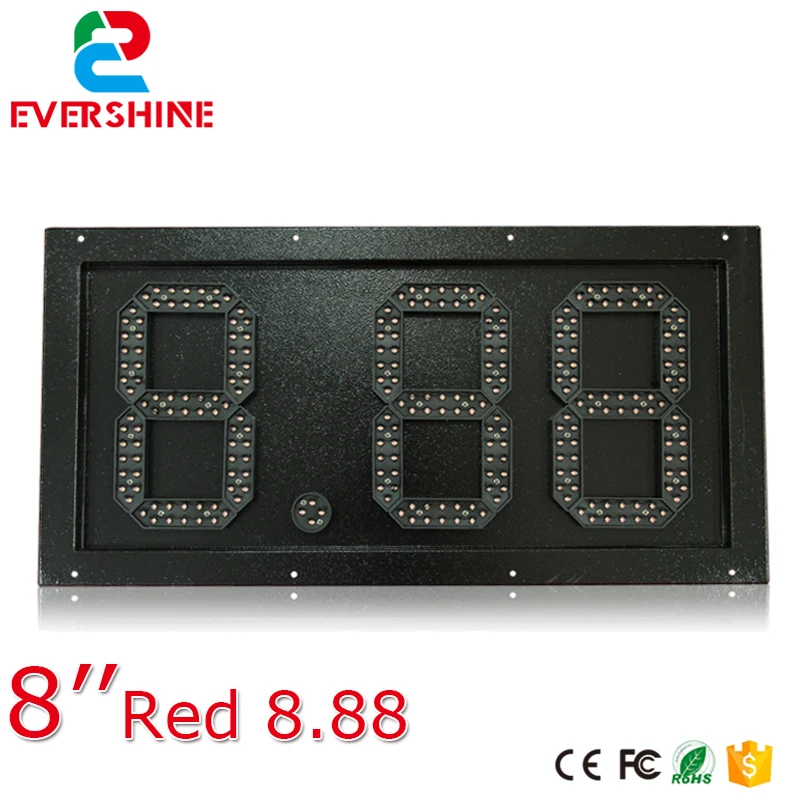 

red color 8.88 digital numbers 7 segment led gas price board led gas price panel oil price 7 segment of the display