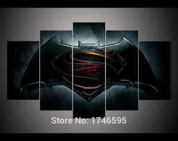 

Print Batman V Superman dawn of justice Movie logo poster Painting on Canvas art kids children wall decor picture /PT0082