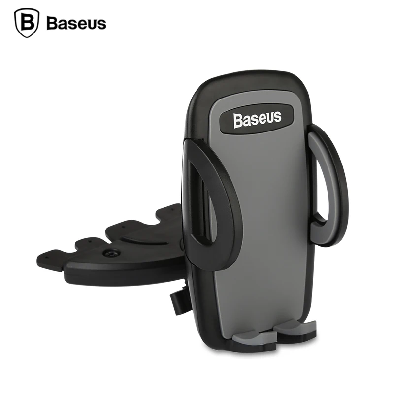 Original Baseus Universal Adjustable CD Player Slot Mobile Phone Car Mount Holder 360 Rotating Stand Bracket