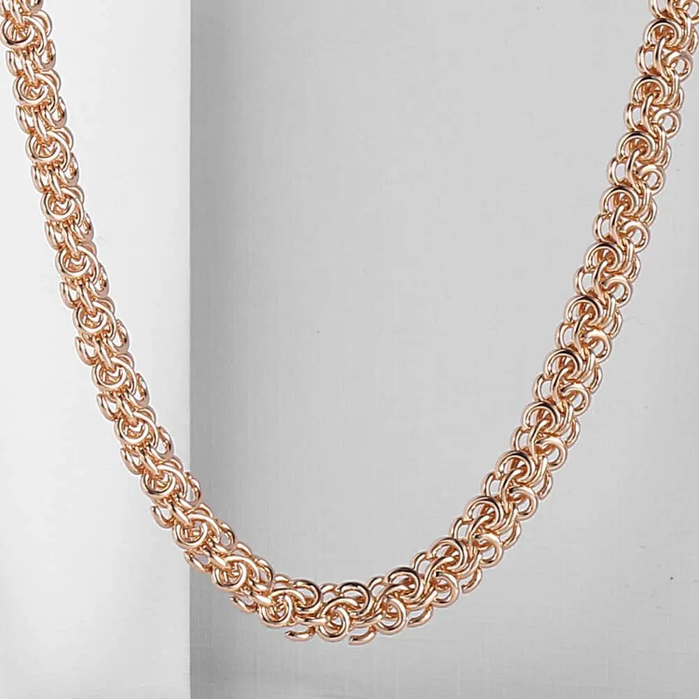 

6mm Wide Womens Mens Chain Swirl Link Rose Gold Filled GF Necklace GN223