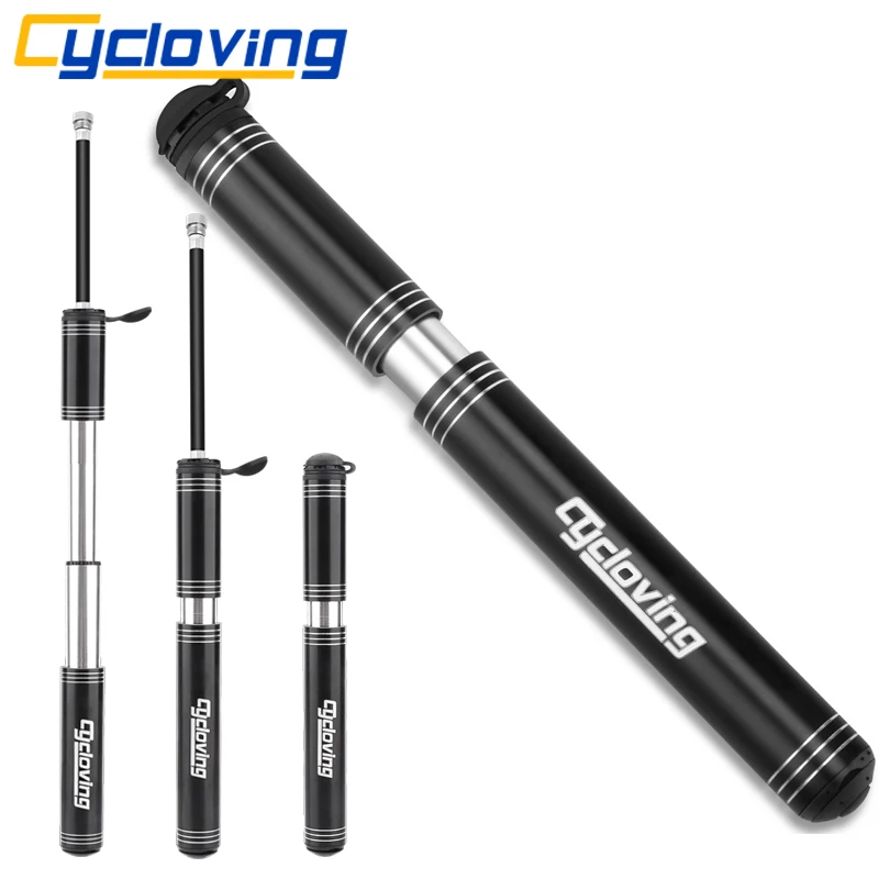 

Cycloving Bicycle Pump Bike Pump Schrader MINI Portable Presta Valve 160PSI Aluminium Flexible hope Cycling MTB Air Inflator