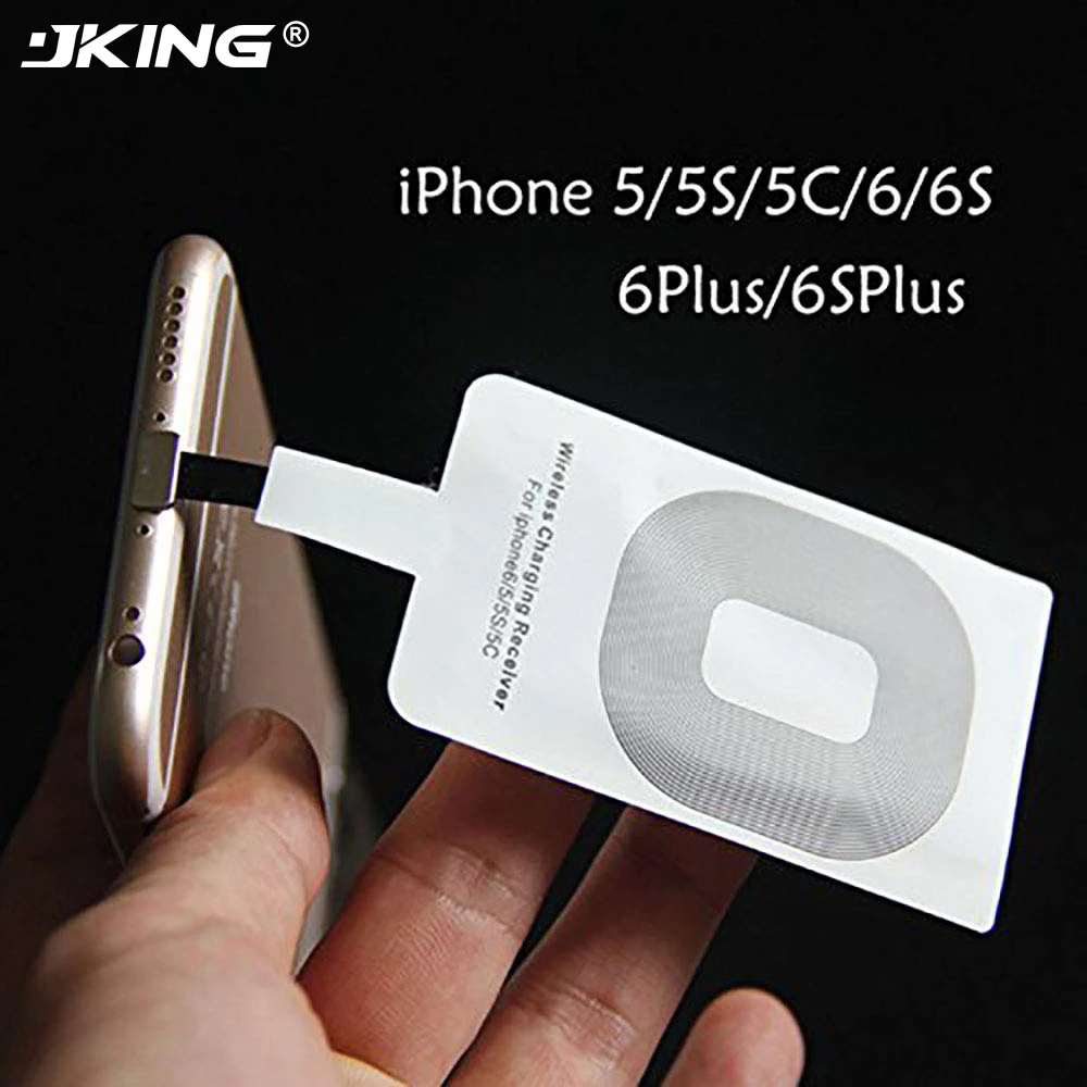 JKING Беспроводное зарядное устройство приемник катушка Накладка для iPhone 5 5S SE 6 6S