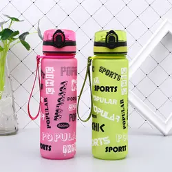 600 мл Новая креативная модная бутылка для воды, Спортивная пластиковая герметичная переносной чайник для Путешествий, Походов, офисный